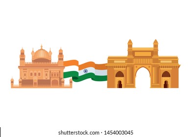 celebration of Indian independence day with flag