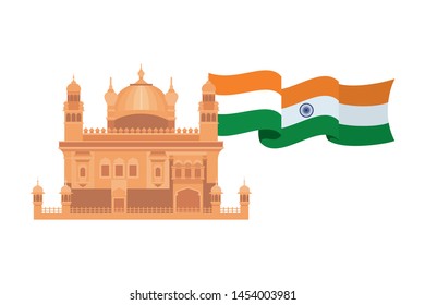 celebration of Indian independence day with flag