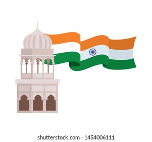 celebration of Indian independence day with flag