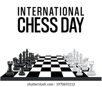 celebration of international chess day, chess pieces
