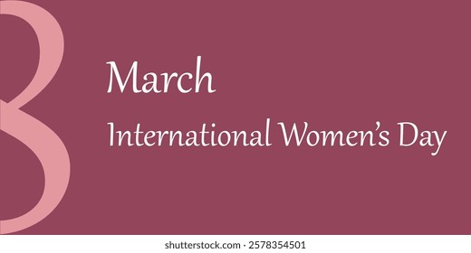 Celebration of International Women Day with March 8 Calendar Representation