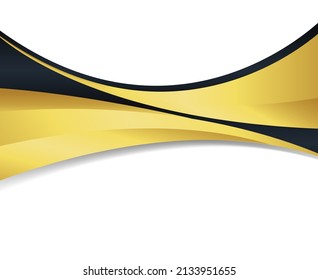 Celebration or invitation card with golden box shape and golden scissor cutting the curving gold ribbon with sparkling confetti. Grand opening concept. Vector illustration template

