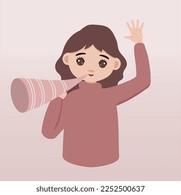 Celebration, job event for adult. Gift and indoor characters, concept of birthday. Girl invitation, social theme for Girl. Surprise by office colleague team. celebrating party, Year or Birthday party.