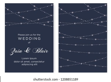 Celebration lights,  wedding invitation template 