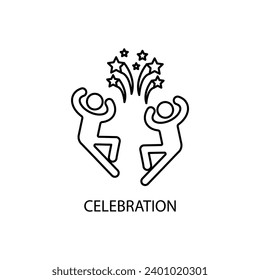 Celebration line concept line icon. Simple element illustration. Celebration line concept outline symbol design.