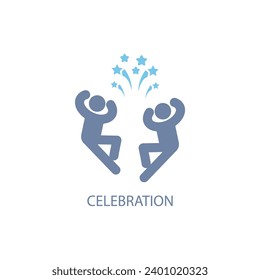 Celebration line concept line icon. Simple element illustration. Celebration line concept outline symbol design.