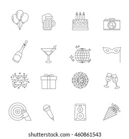 Celebration linear icons