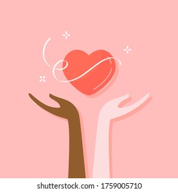 Celebración del concepto de amor e igualdad para detener el racismo
