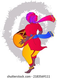 celebration of the Maharashtrian festivals, India. Drummers welcome the new year or lord Ganesha to the Ganesh festival, with dhol and Tasha for welcoming the new year Gudhi Padwa.