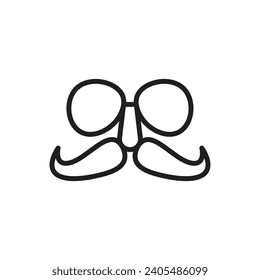 Celebration Mask Outline Icon Vector Illustration