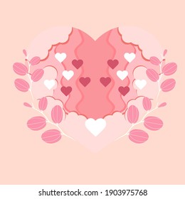 celebration of the moon full of love with a pink heart