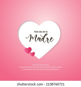 Celebration Mother's Day design vector isolated on pink background. Feliz dia de la madre background. Elegant Mother's Day background