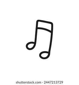 Celebration musical note. Hand drawn doodle vector illustration of party 