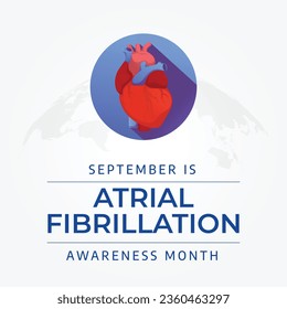 For the celebration of National Atrial Fibrillation Awareness Month, use this vector illustration of the month. Flyer design, flat illustration, and flat design.