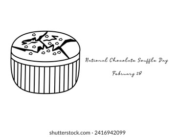 For the celebration of National Chocolate Souffle Day, this one line artwork is suitable.