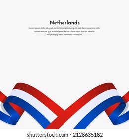 Vector del Día de la Independencia de los Países Bajos aislado de fondo blanco.
Ilustración vectorial de la bandera ondulada de los Países Bajos.