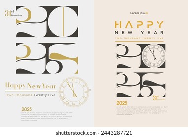 Celebration of the new year 2025 with the concept of a truncated square bangle. Premium vector design for 2025 new year banner, poster, template.