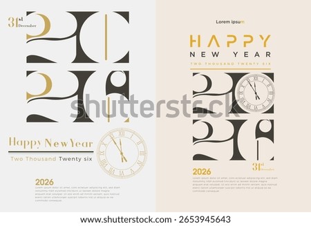 Celebration of the new year 2026 with the concept of a truncated square bangle. Premium vector design for 2026 new year banner, poster, template.