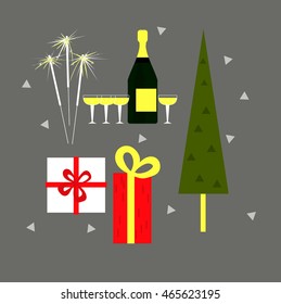 The celebration of the New Year. Vector illustration