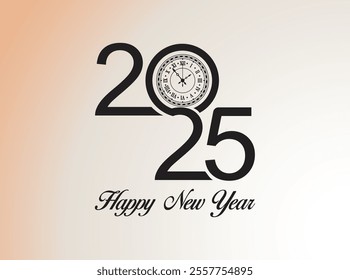 Celebration New Year's Eve. Best design of 2025 golden and black color combination, Happy New Year 2025 greeting card design, pages turn and the new year begins