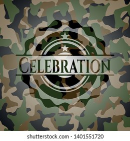 Celebration on camo texture. Vector Illustration. Detailed.