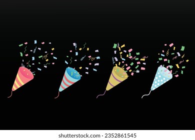 celebration particle vector, isolated confetti, explosion, firecracker, celebration.