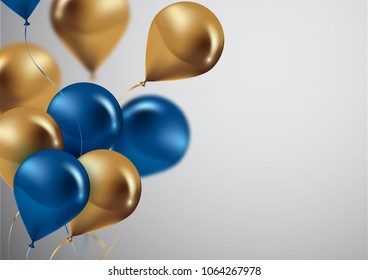 celebration and party background with colorful flying balloons,confetti glitters for event and holiday poster.Vector illustration.