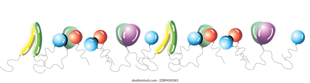 Celebration party Balloons with Different color. Grand Opening Card luxury greeting rich. Vector isolated