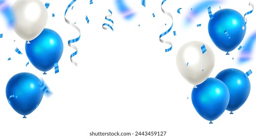 celebration party banner background design colorful balloons. Color flying balloons isolated.