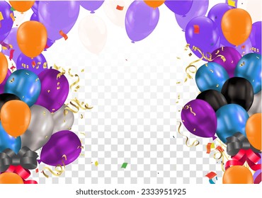 Celebration party banner with balloons background. Sale Vector illustration. Grand Opening Card luxury greeting rich.