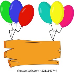 Celebration party banner with  color balloons background. Sale Vector illustration. Grand Opening Card luxury greeting rich. frame template.