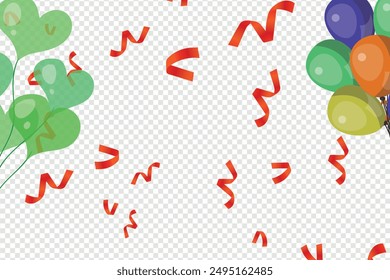 Celebration party banner with color balloons and confetti background. Grand Opening Card luxury greeting rich. decoration element for birth day celebration greeting card design. Vector illustration