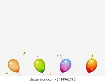 Celebration party banner with colorful balloons background. Party card with colorful balloons. Balloon background.