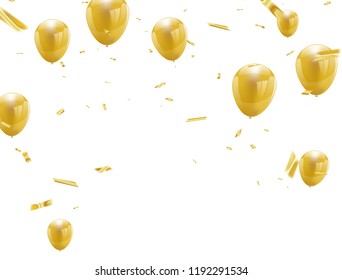 Celebration party banner with Gold balloons background. Sale Vector illustration.