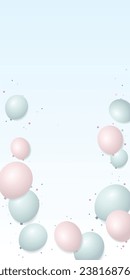 Celebration party banner with pastel color balloons vector illustration. Grand Opening greeting card template.