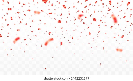 Celebration party banner with red confetti background. Grand Opening Card luxury greeting rich. Sale Vector illustration. ribbons, holiday,