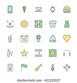 Celebration and Party Bold Icons Illustration 3