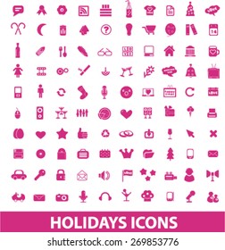 celebration, party, dj, birthday, holidays icons set, vector