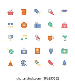 Celebration and Party flat bold Vector Icons 2