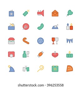 Celebration and Party flat bold Vector Icons 9