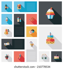 Celebration party flat ui with long shadow,eps10