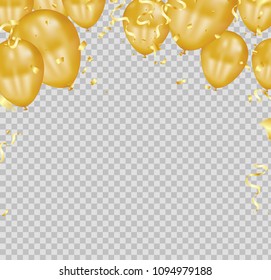 celebration party with golden balloons