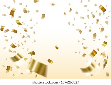 Celebration party with golden confetti background