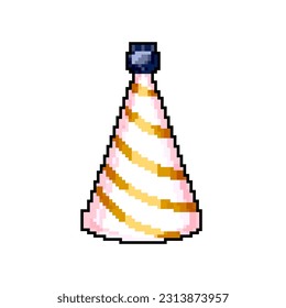 celebration party hat game pixel art retro vector. bit celebration party hat. old vintage illustration