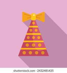 Celebration party hat icon flat vector. Xmas child. Cone star hat