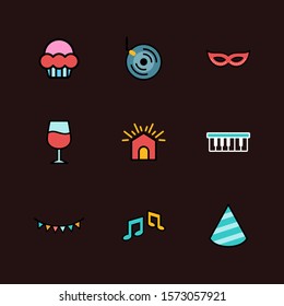Celebration Party Icon Set Stock Illustration Vector Design