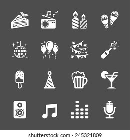 celebration and party icon set, vector eps10.