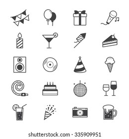 Celebration Party Icons Line