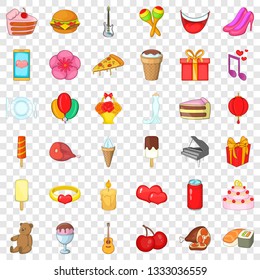 Celebration party icons set. Cartoon style of 36 celebration party vector icons for web for any design