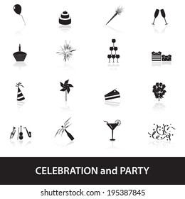 celebration and party icons set eps10